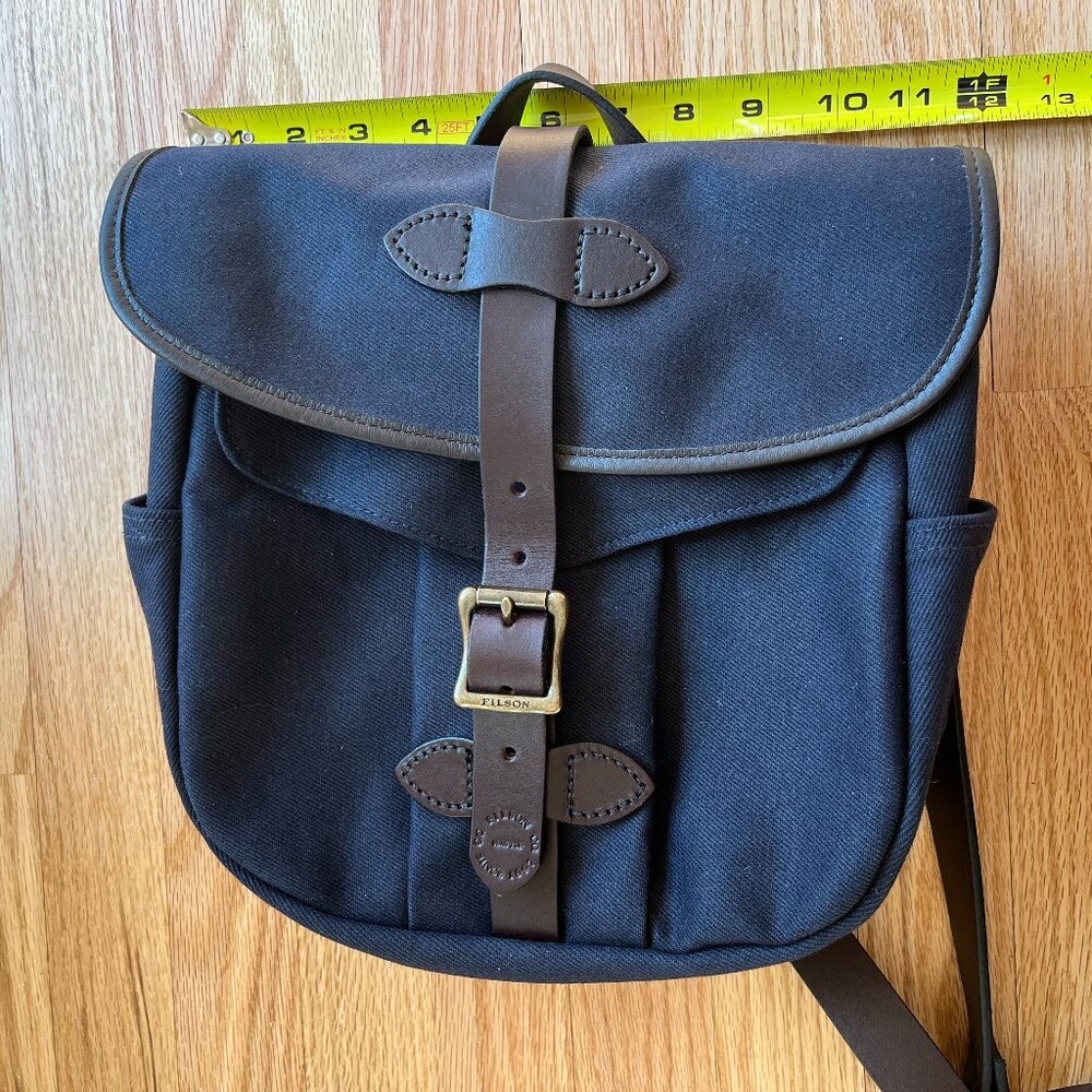 Filson Navy Canvas Field Bag with Leather Accents - Picture 12 of 12